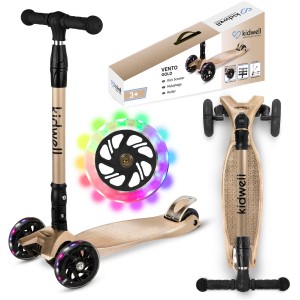 Hulajnoga trójkołowa Kidwell VENTO - GOLD - kółka LED 
