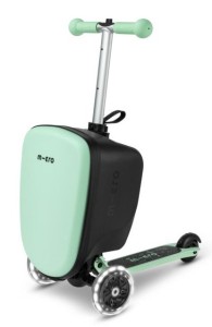 Hulajnoga z walizką Micro Luggage Junior LED - mint
