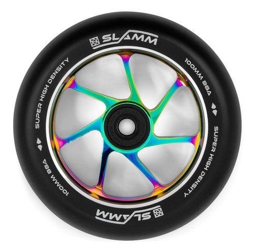 SL469 Slamm Scooters 100mm Team Wheel Black Neochrome Main.jpg